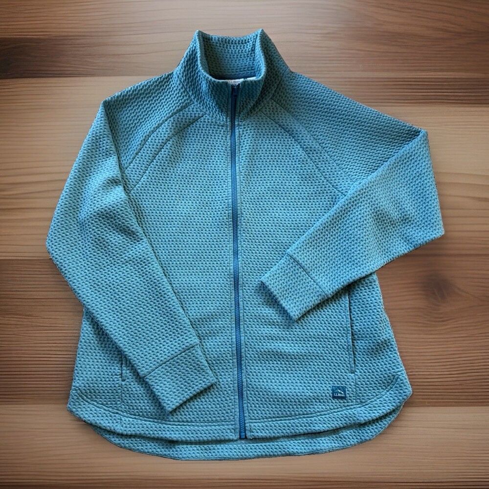 🔥🧸L.L.Bean Women's Ridgeknit Full-Zip Blue Shacket Jacket Fall Sweater $99.95